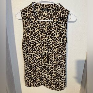 Animal print sleeveless blouse